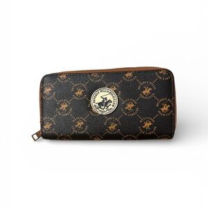 Beverly Hills Polo Club Black and Brown Logo Wallet NWOT